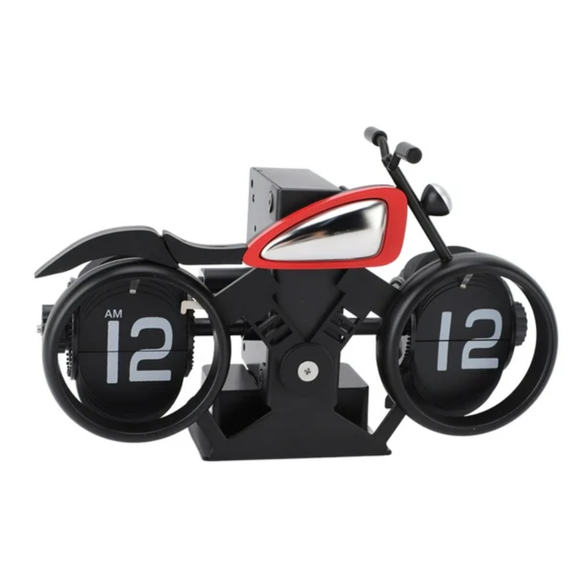 Motorcycle Flip Clock, Antique Style Battery Powered Desktop Decor Motorcycle Shape