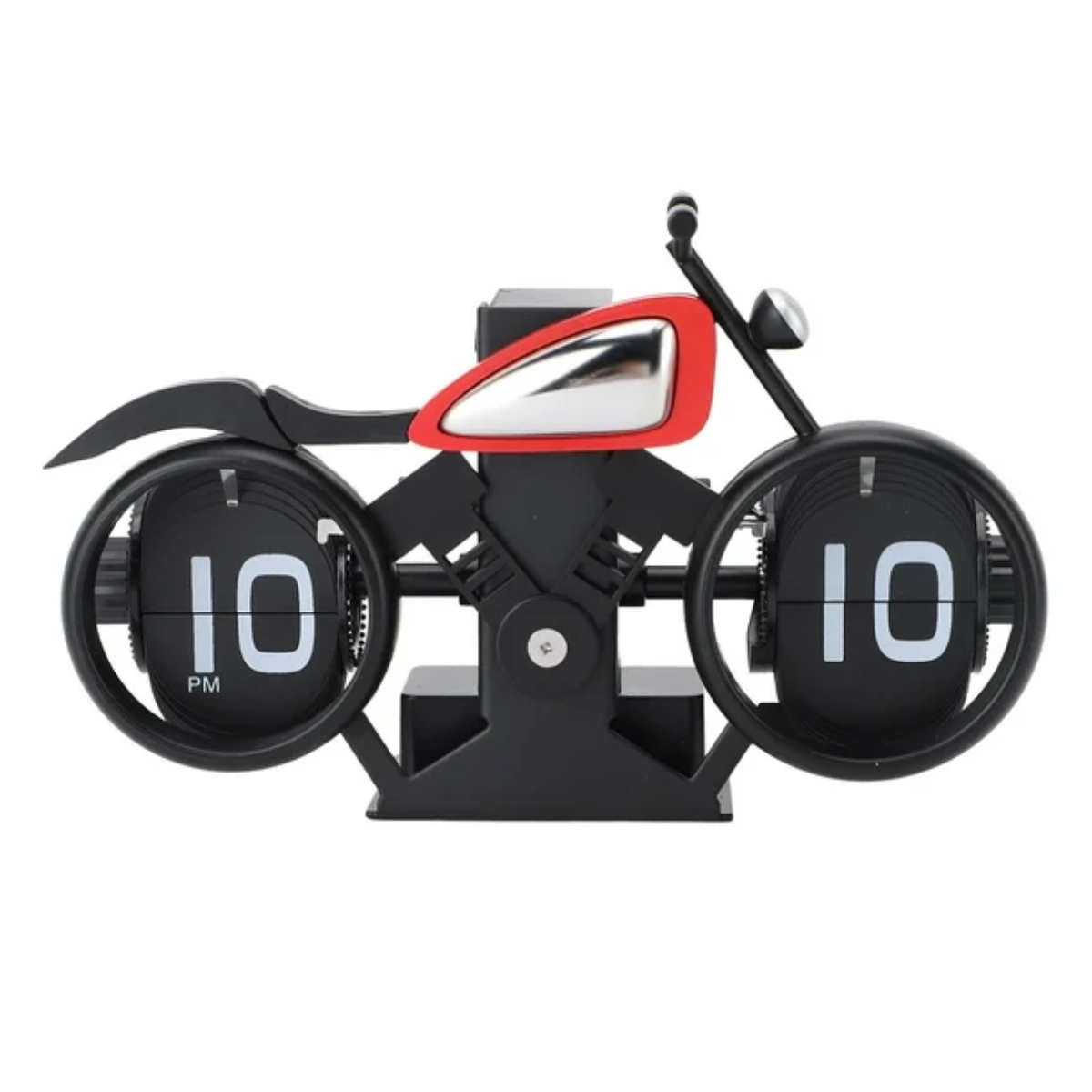 Motorcycle Flip Clock, Antique Style Battery Powered Desktop Decor Motorcycle Shape