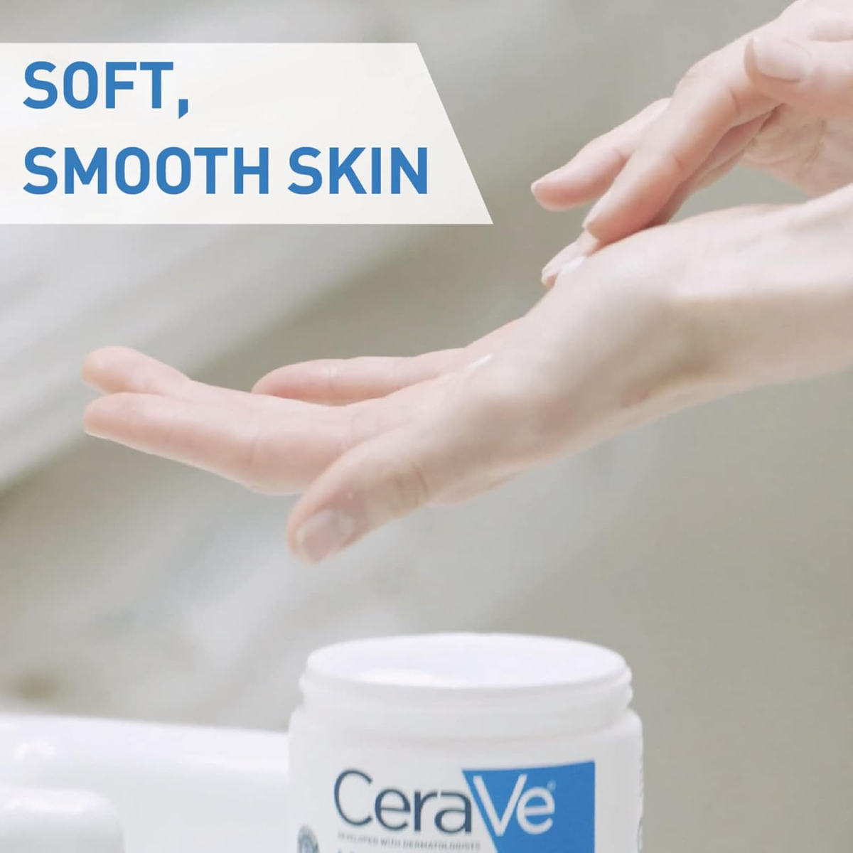 CeraVe Moisturizing Cream, 48H Body and Face Moisturizer for Dry to Very Dry Skin with Hyaluronic Acid and Ceramides, Fragrance Free, 16Oz