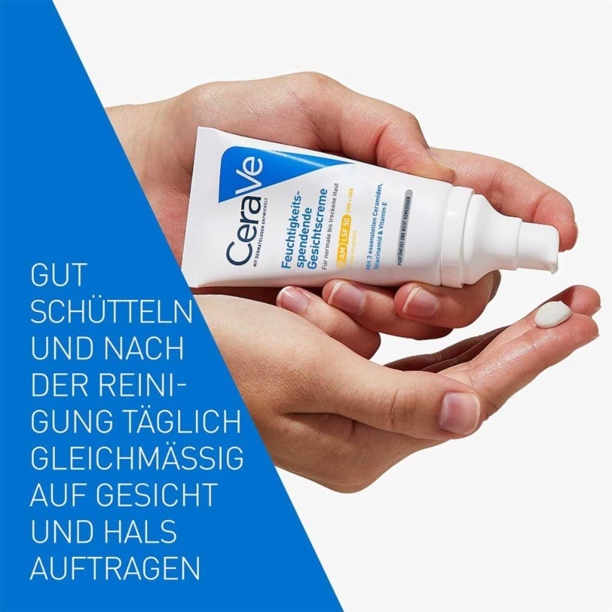 CeraVe AM Facial Moisturising Lotion SPF50 with Ceramides & Vitamin E for Normal to Dry Skin 52ml