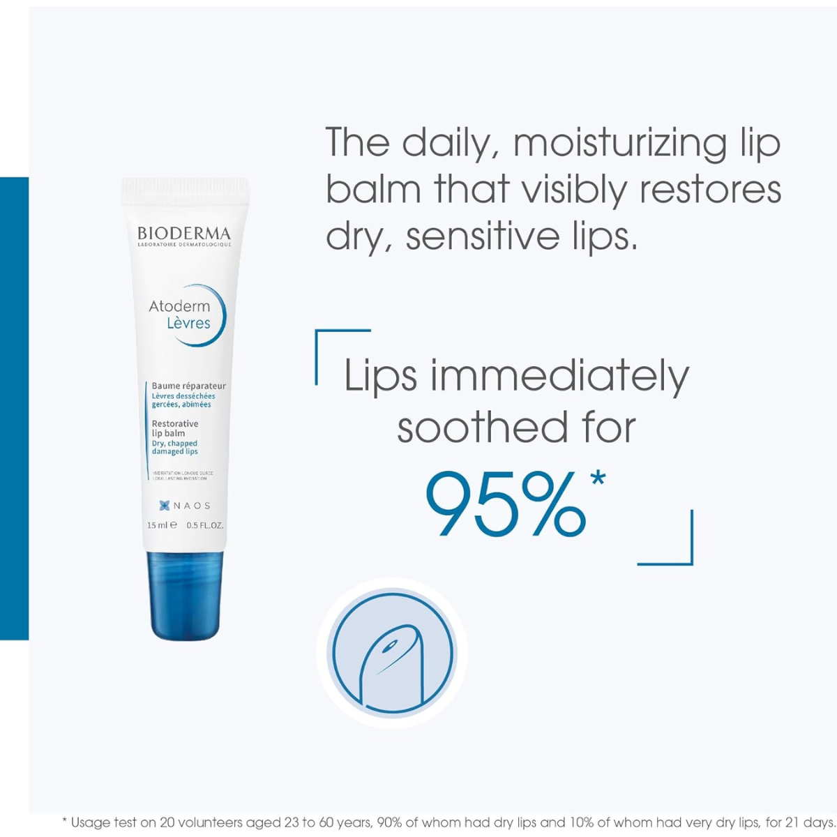 Bioderma Atoderm Restorative Lip Balm for Very Dry Sensitive Skin, (15 ml)