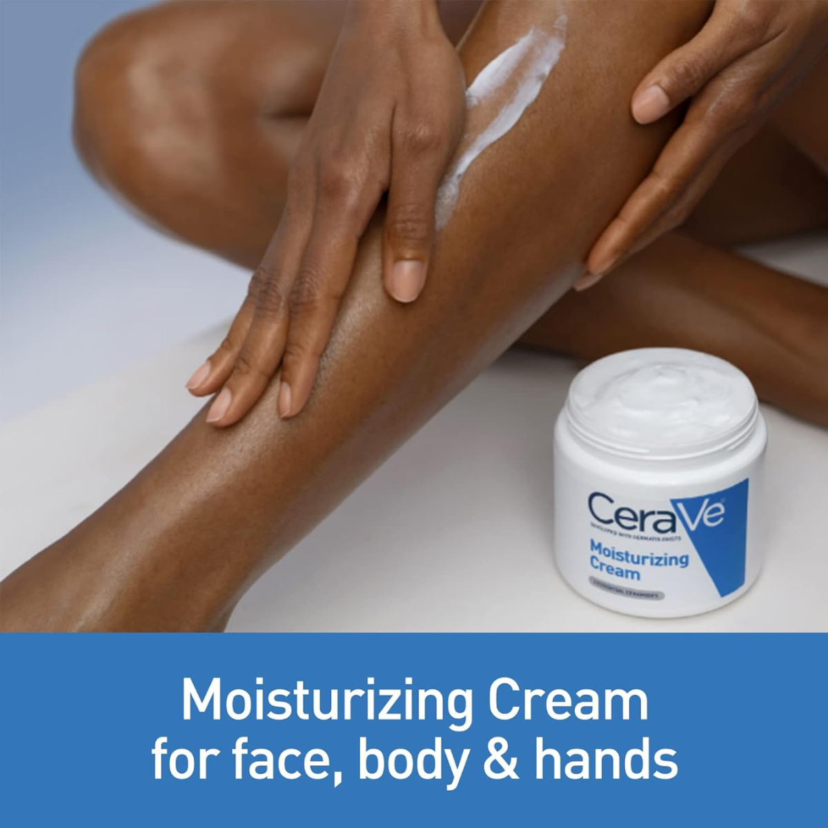CeraVe Moisturizing Cream, 48H Body and Face Moisturizer for Dry to Very Dry Skin with Hyaluronic Acid and Ceramides, Fragrance Free, 16Oz
