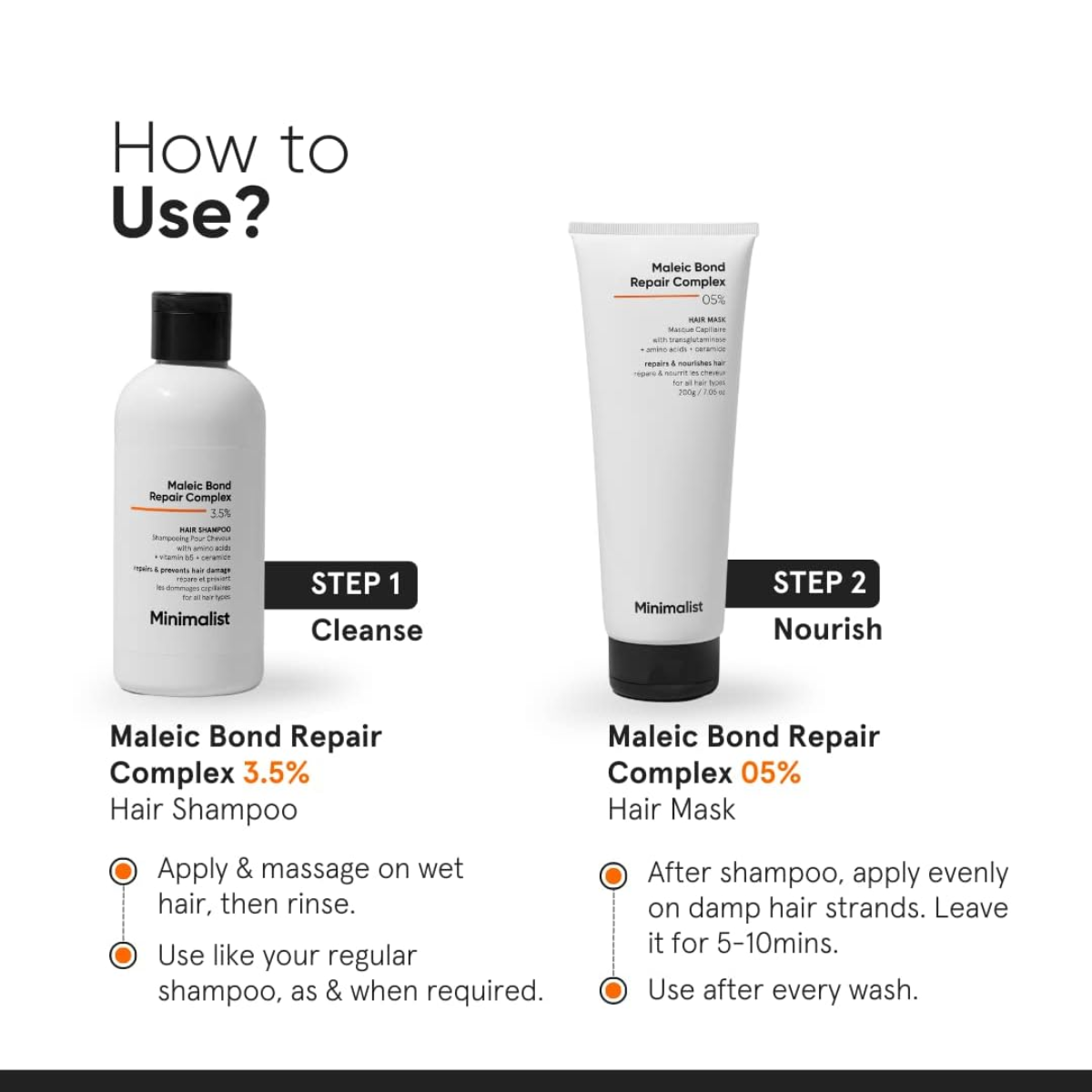Minimalist Maleic Bond Repair Complex 05% Hair Mask, Damaged & Dull Hair